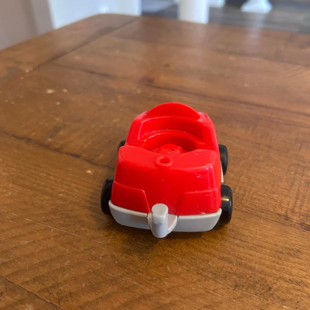 Fisher Price Little People red car with hitch as is